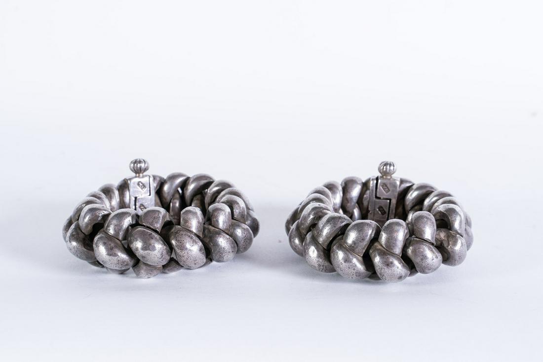 Arte Indiana  A pair silver chain anklets Northern (1 of 4)