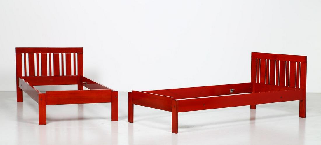 ETTORE SOTTSASS Pair of beds (2). (1 of 5)
