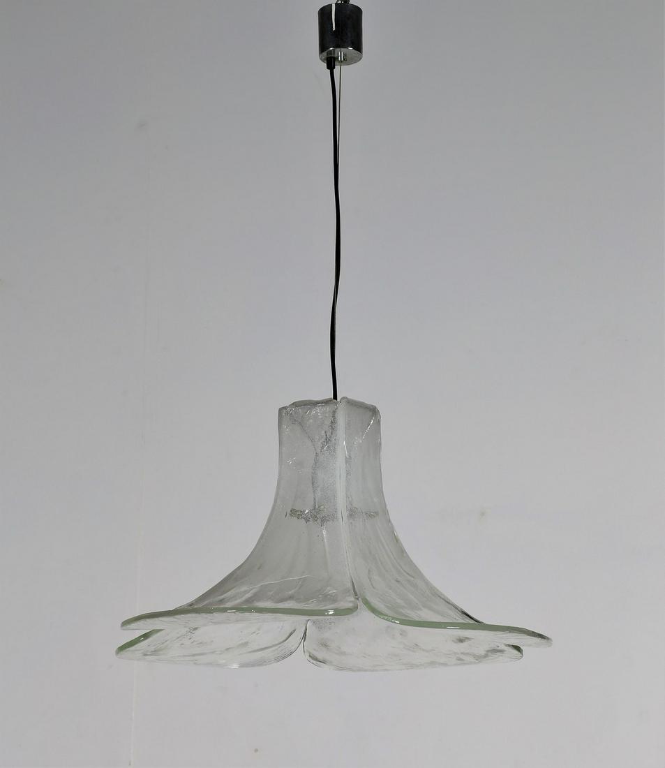 AV MAZZEGA Ceiling light, 70s.: Ceiling light, 70s. "Grezzo" glass.. Cm 66,00 x 100,00 x 66,00.