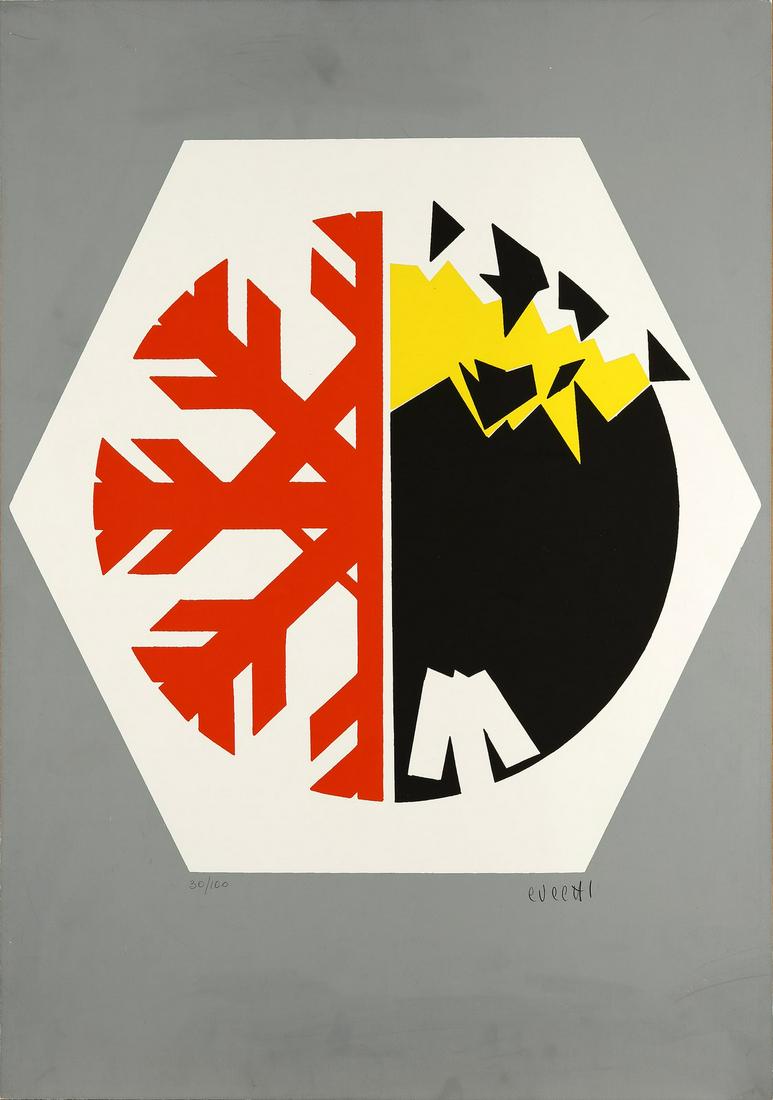 ENZO CUCCHI Untitled. .: Untitled. . Silkscreen. Cm 49,00 x 69,00. 30/100. Edition and signature lower in pencil.