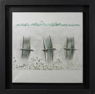 ALBERTO BIASI Untitled.: Untitled. 1996. Mixed media on canvas. Cm 55,00 x 55,00. At the back signature and year. Artist's authenticity certificate on photo. Frame present