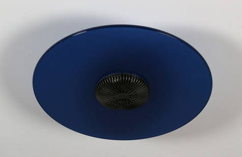 CINI & NILS  Aureola Halo ceiling light, 80s.: Aureola Halo ceiling light, 80s. Painted metal and cut crystal.. Cm 57.50 x 13.00. Manufacturing brand.