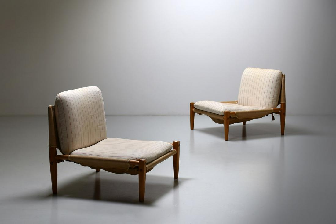 GIAN FRANCO  LEGLER Pair of armchairs, Oasis model, (1 of 4)