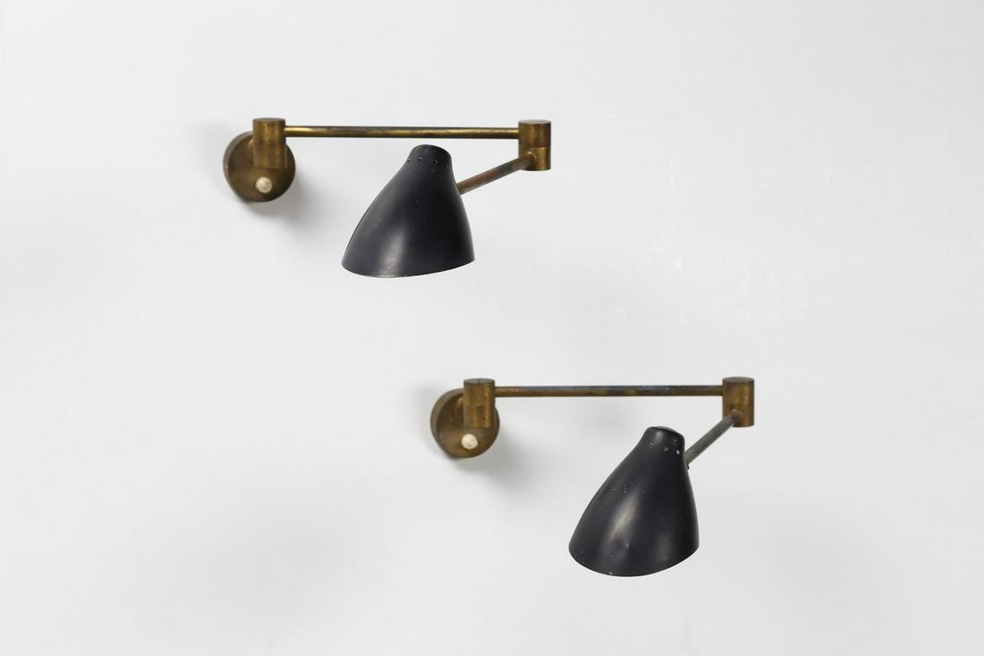 ANGELO LELII Coppia di lampade da parete, produzione (1 of 3)