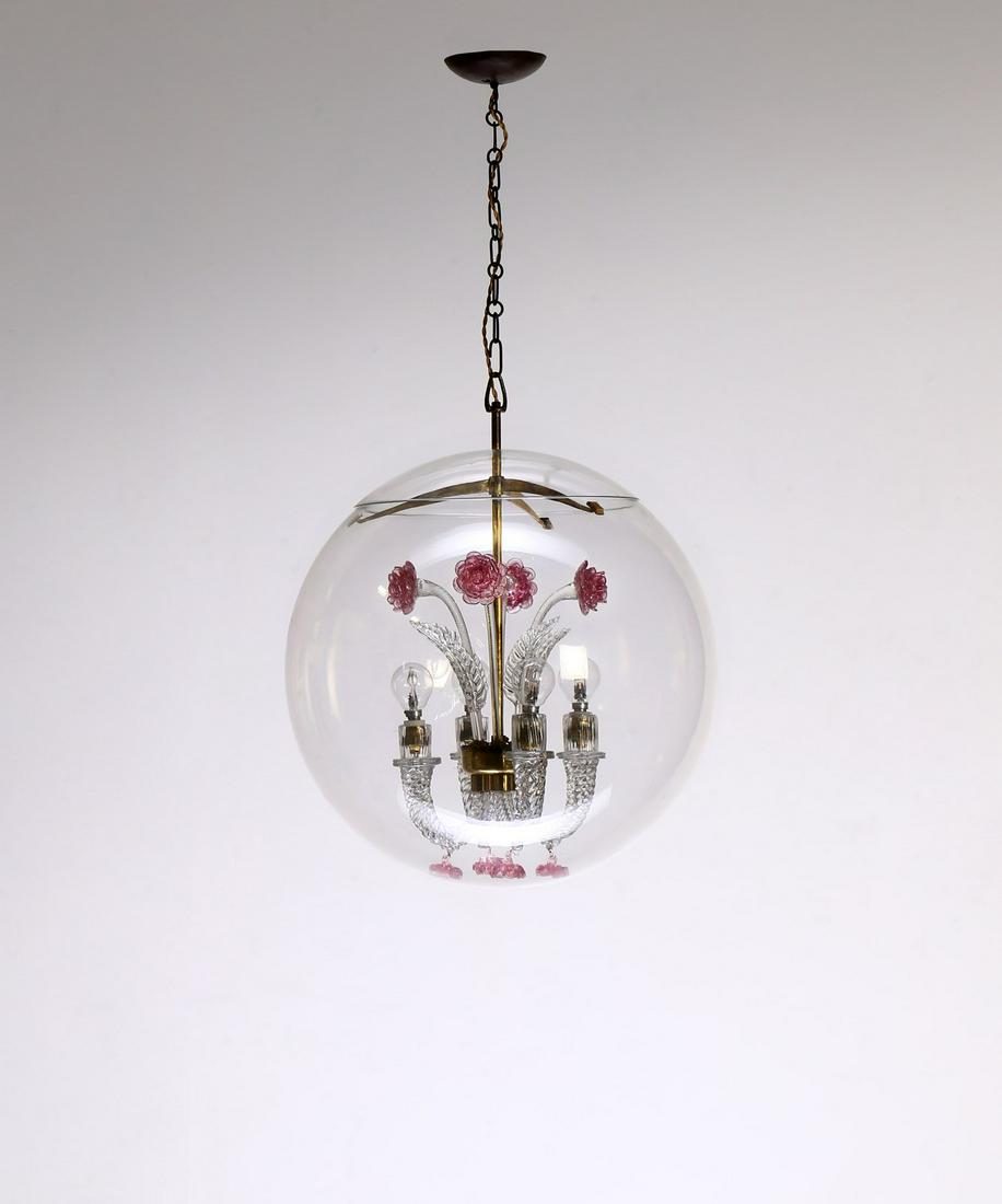 FLAVIO POLI Lampada a sospensione, produzione Seguso, (1 of 2)