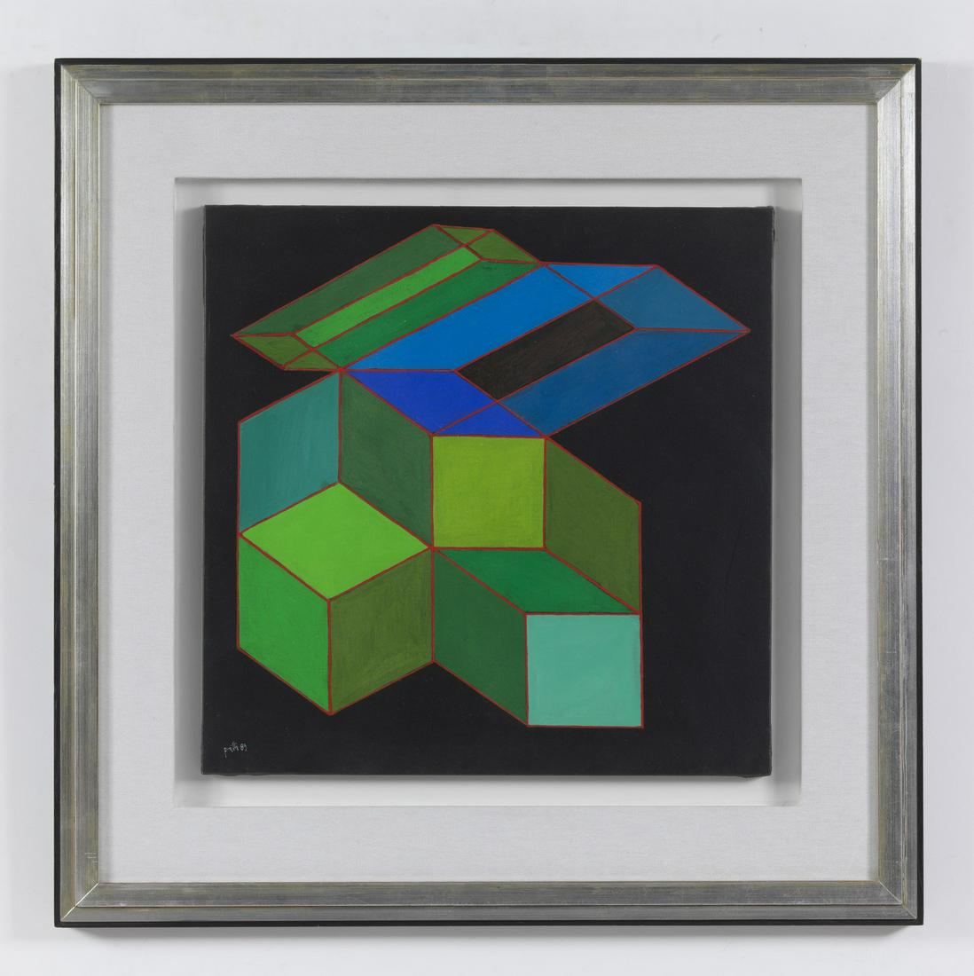 ACHILLE PERILLI Untyitled (La bolla del buco nero):.: Untyitled (La bolla del buco nero):. 1989. Mixed media on canvas. Cm 50,00 x 50,00. Signature and year lower right. At the back title, signature and year. Artist's authenticity certificate on photo. P