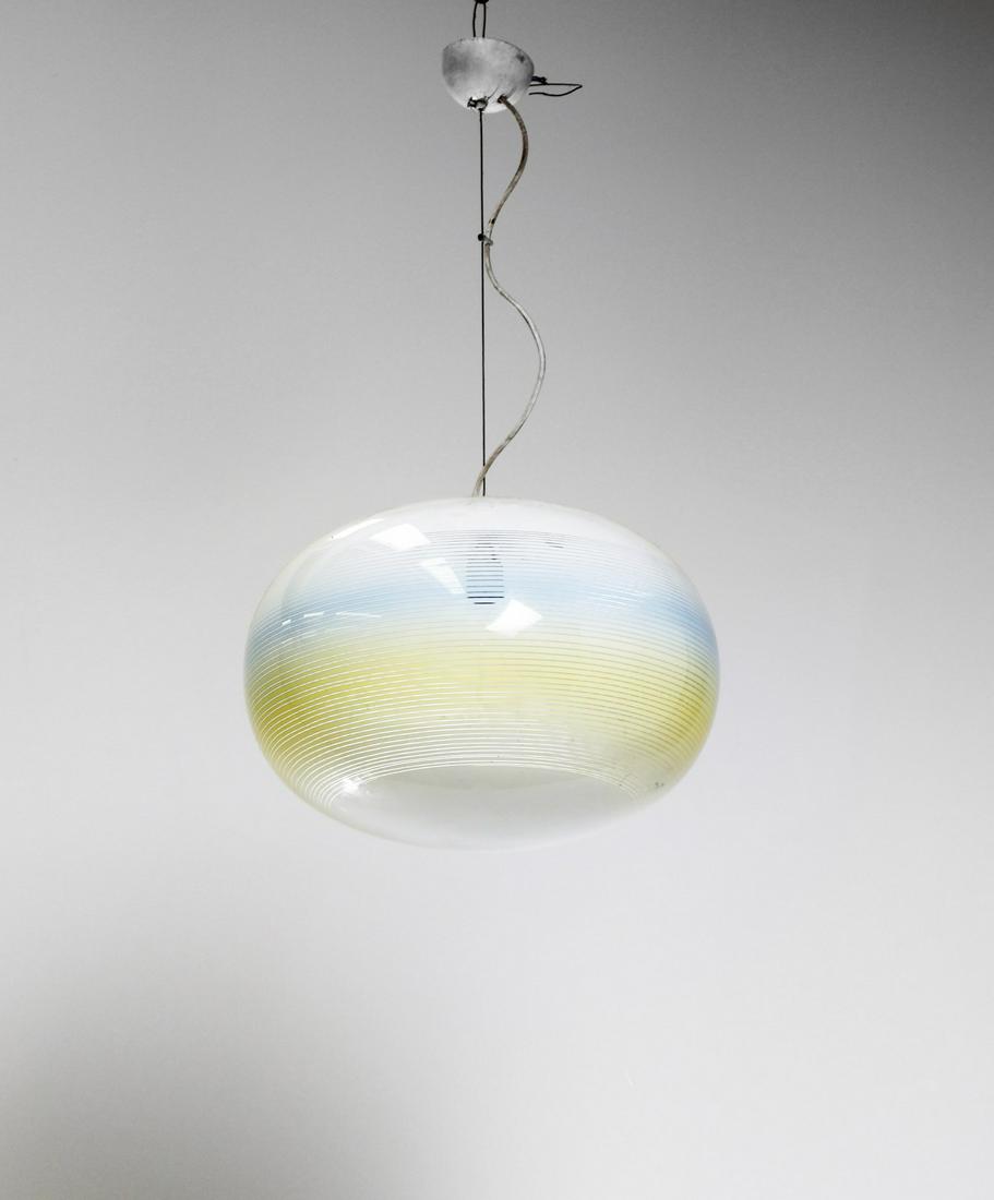 LEUCOS Ceiling light, 70s.: Ceiling light, 70s. Lacquered metal and glass.. Cm 50,00 x 80,00 x 50,00. 1876
