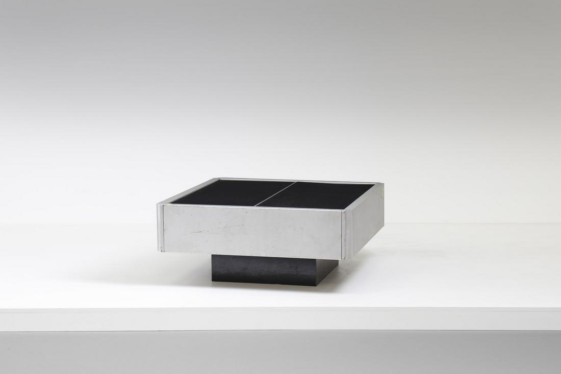 MANIFATTURA ITALIANA Bar table, 70s.: ITALIAN WORK Bar table, 70s. Wood and aluminium.. Cm 90,00 x 40,00 x 90,00. 1692