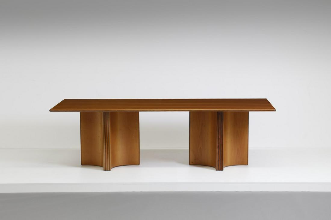 MANIFATTURA ITALIANA Table, 70s.: ITALIAN WORK Table, 70s. Mahogany wood.. Cm 250,00 x 76,00 x 100,00. 563