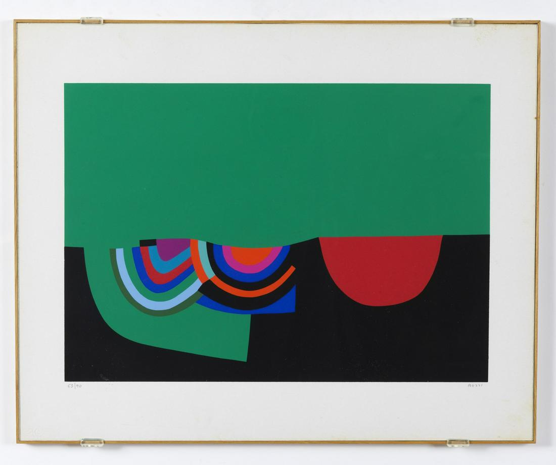 ALBERTO BURRI Untitled.: Untitled. Lithograph. Cm 43,00 x 34,50. 63/90. Edition and signature lower in pencil. Frame present