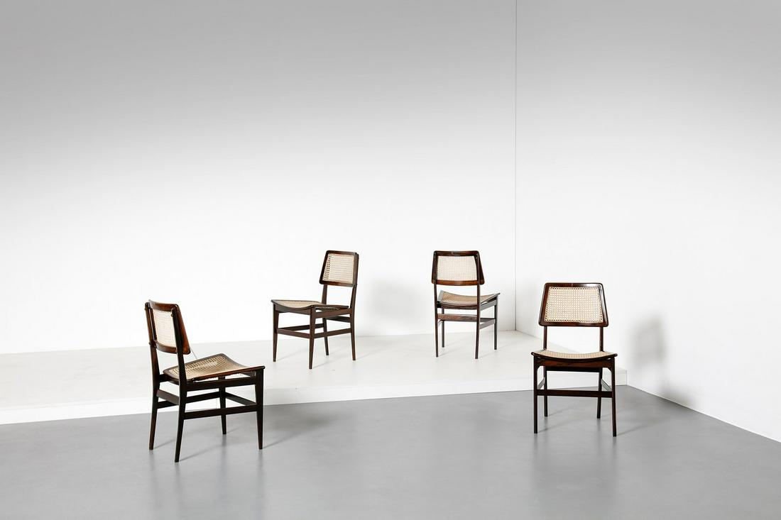 JOAQUIM TENREIRO Four chairs, about 1960s. (1 of 4)