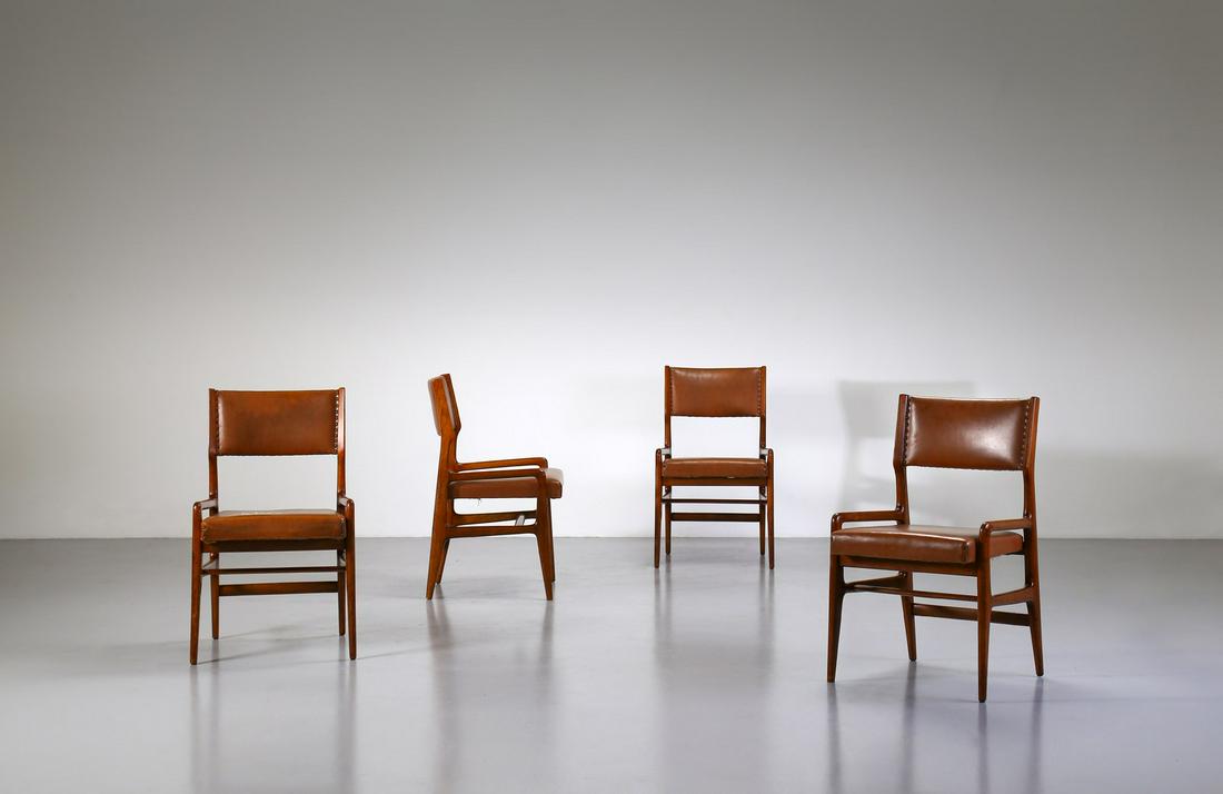GIO PONTI 646 four chairs, Cassina production, 1950s. . (1 of 5)