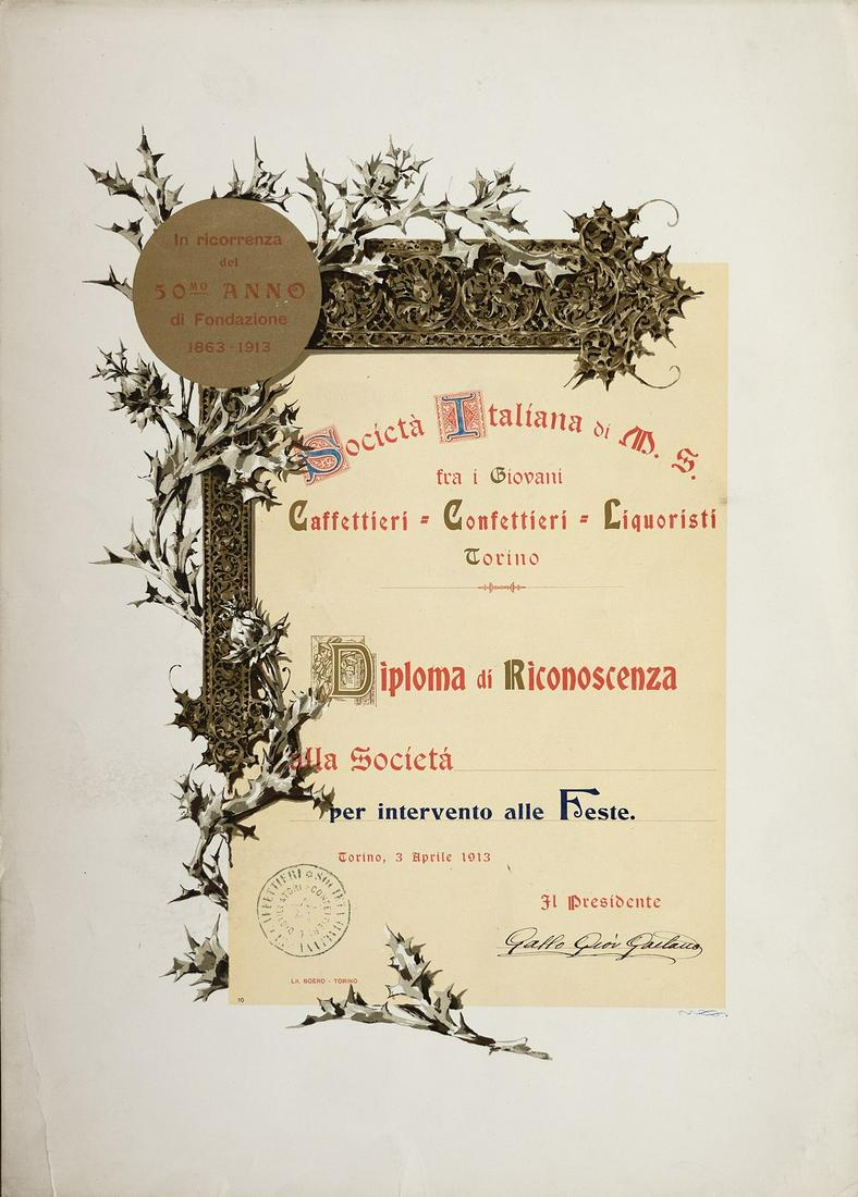 AUTORE NON IDENTIFICATO Confectioners, coffee makers.: Confectioners, coffee makers. liquorists. 1913. Poster. Cm 32,00 x 44,00. Originale vintage advertising poster. Condition A.