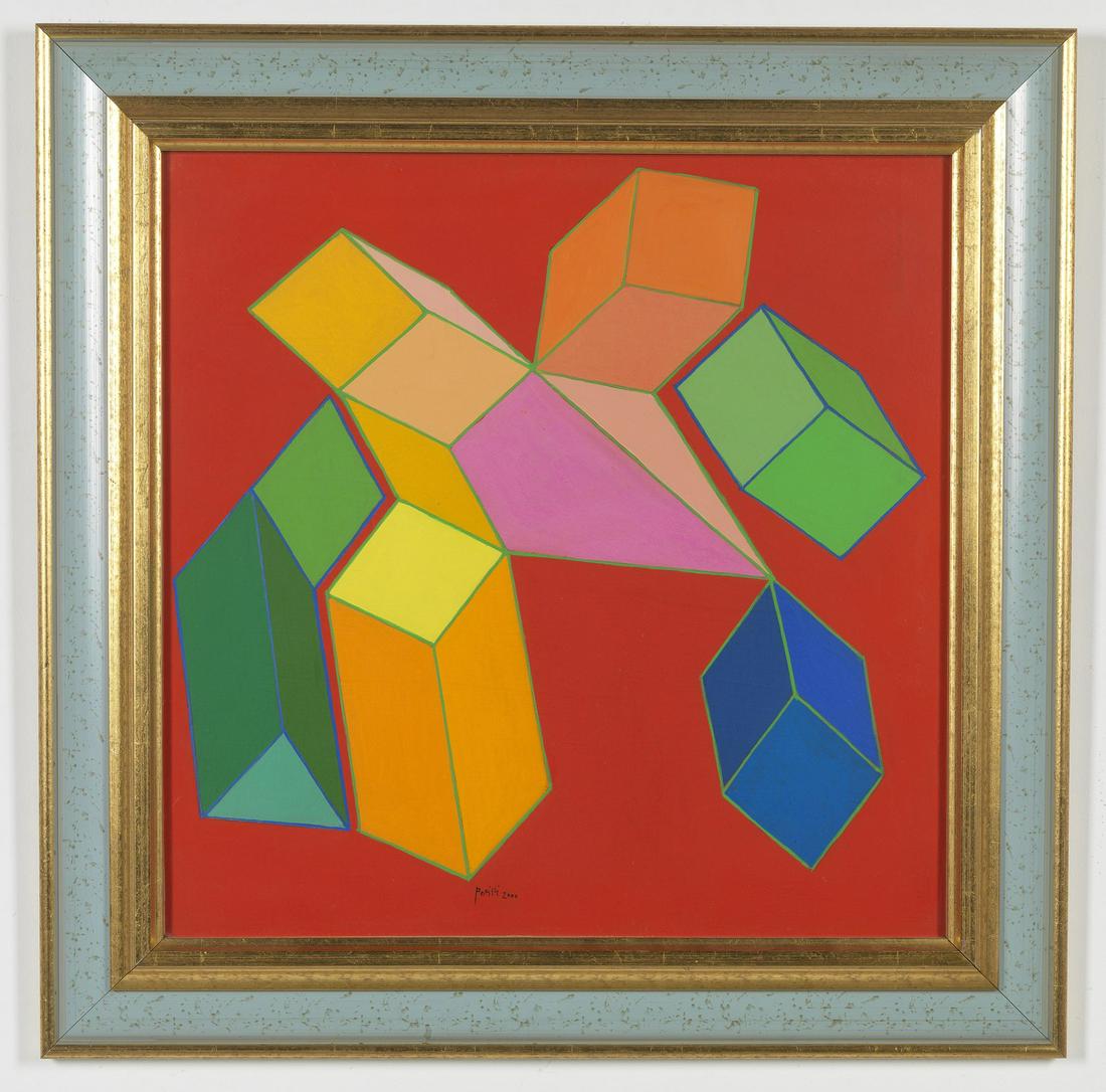 ACHILLE PERILLI Untitled (L'insanabile Aporia).: Untitled (L'insanabile Aporia). 2000. Oil on canvas . Cm 50,00 x 50,00. Signature and year lower centre. At the back title, signature and year. Artist's authenticity certificate on photo. Pace Art Gal