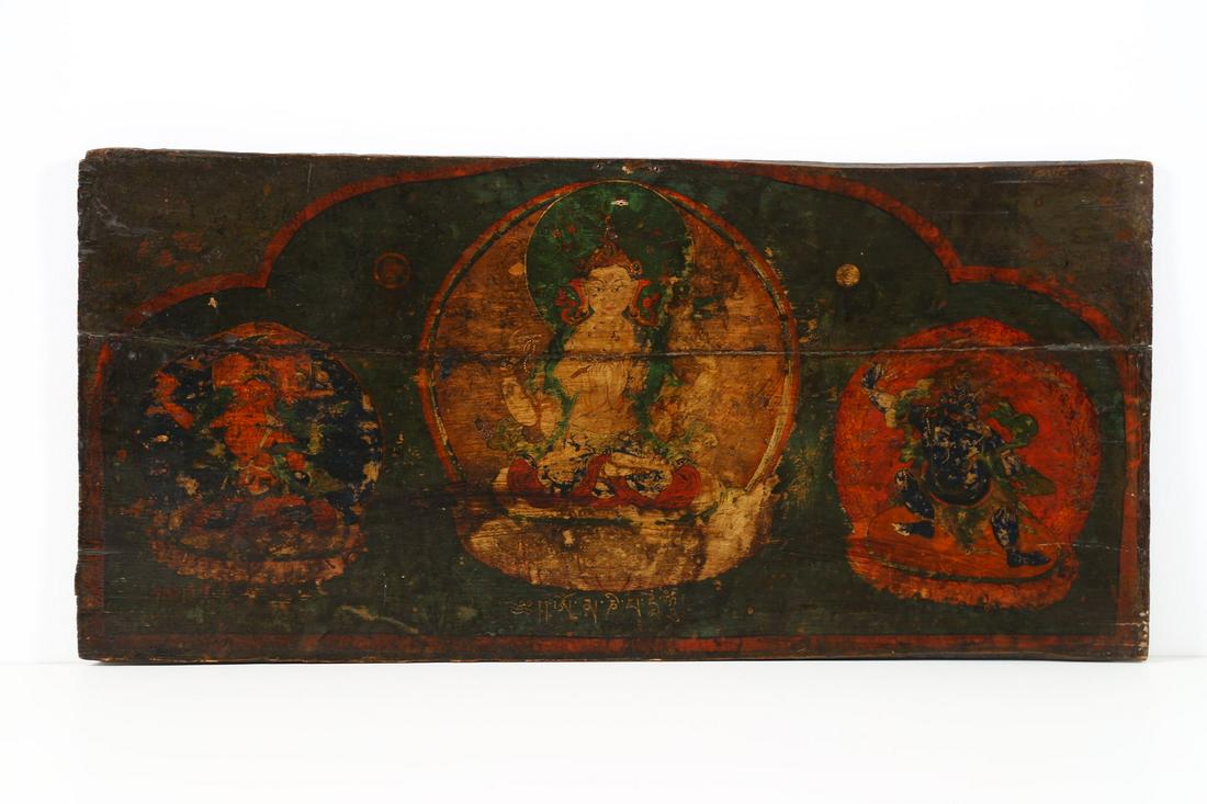 Arte Himalayana  A wooden board painted with (1 of 5)