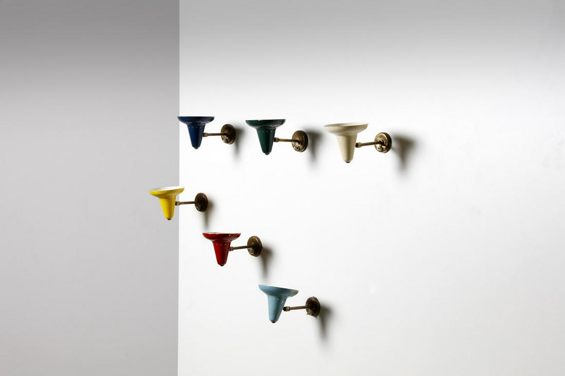 MANIFATTURA ITALIANA   Six wall lights, 1950s. (1 of 3)