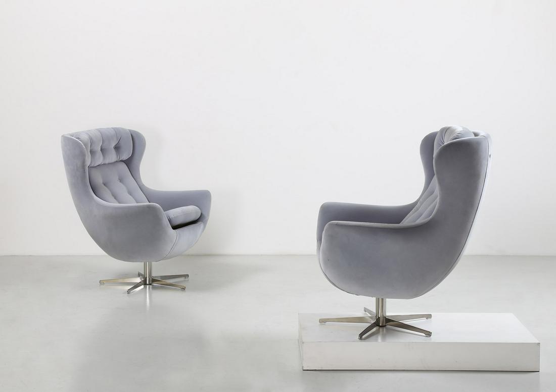 MANIFATTURA ITALIANA   Pair of swing armchairs, 1960s. (1 of 1)