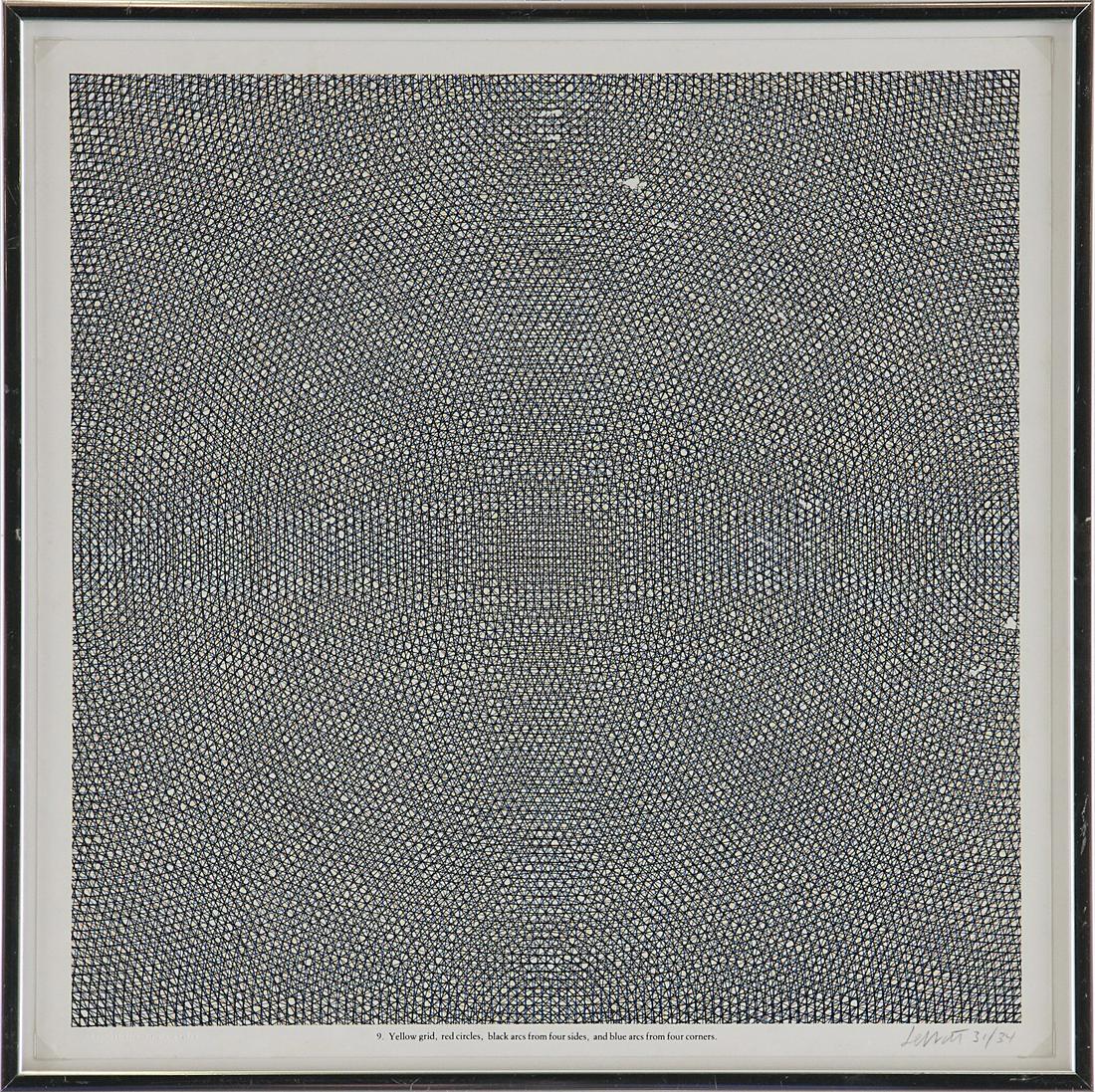 SOL LEWITT Yellow grid, red circles, black arcs from (1 of 1)