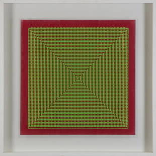 ALBERTO BIASI Project S1.: Project S1. 1970. Double silkscreen print on transparent PVC and card.. Cm 47,50 x 47,50. 31/100. Edition, title, signature and year lower in pencil. Giuseppe Strano Editior, Padova.. Frame present