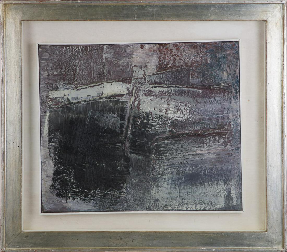 ALFREDO CHIGHINE Composition.: Composition. 1964. Oil on canvas . Cm 55,00 x 46,00. At the back title, signature and year. Publication: Catalog RaisonnÃ© of the Works of Alfredo Chighine, 2019, Milan, with archive number: 263 (wr