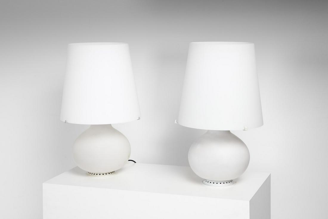 MAX INGRAND Pair of 1853 table lamps, Fontana Arte (1 of 2)