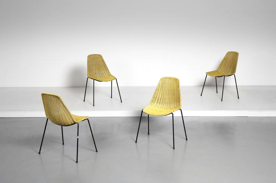 GIAN FRANCO  LEGLER Four Basket chairs. (1 of 3)