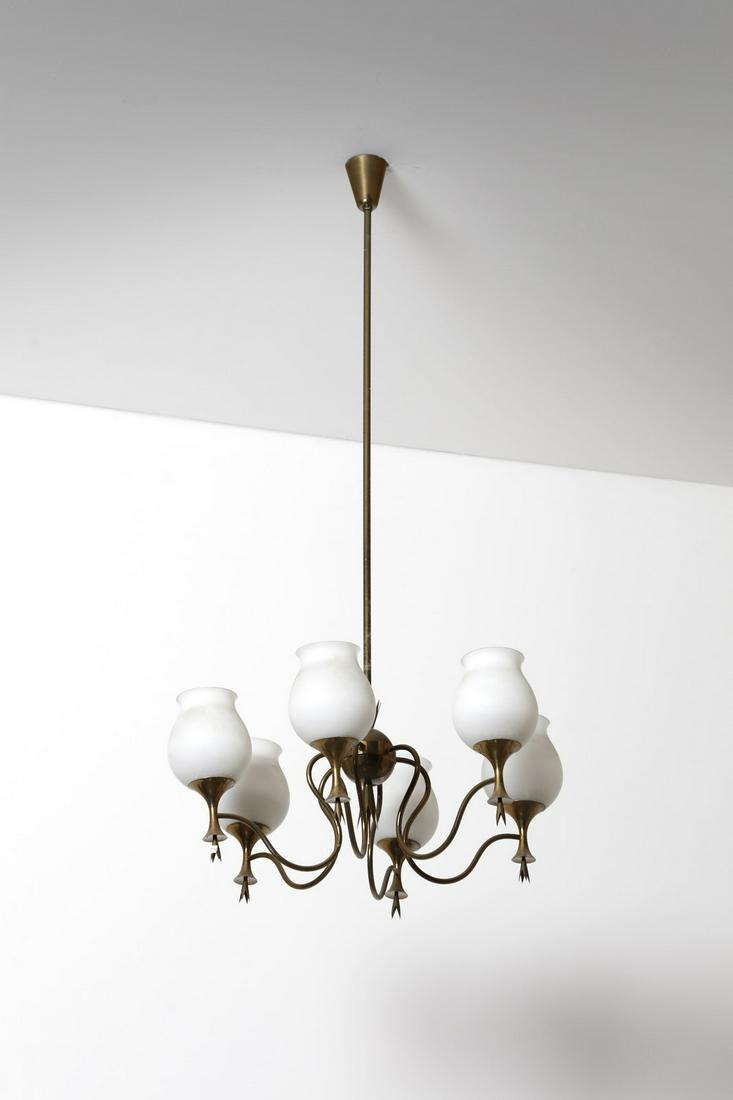 ANGELO LELII Ceiling light, Arredoluce production. (1 of 2)