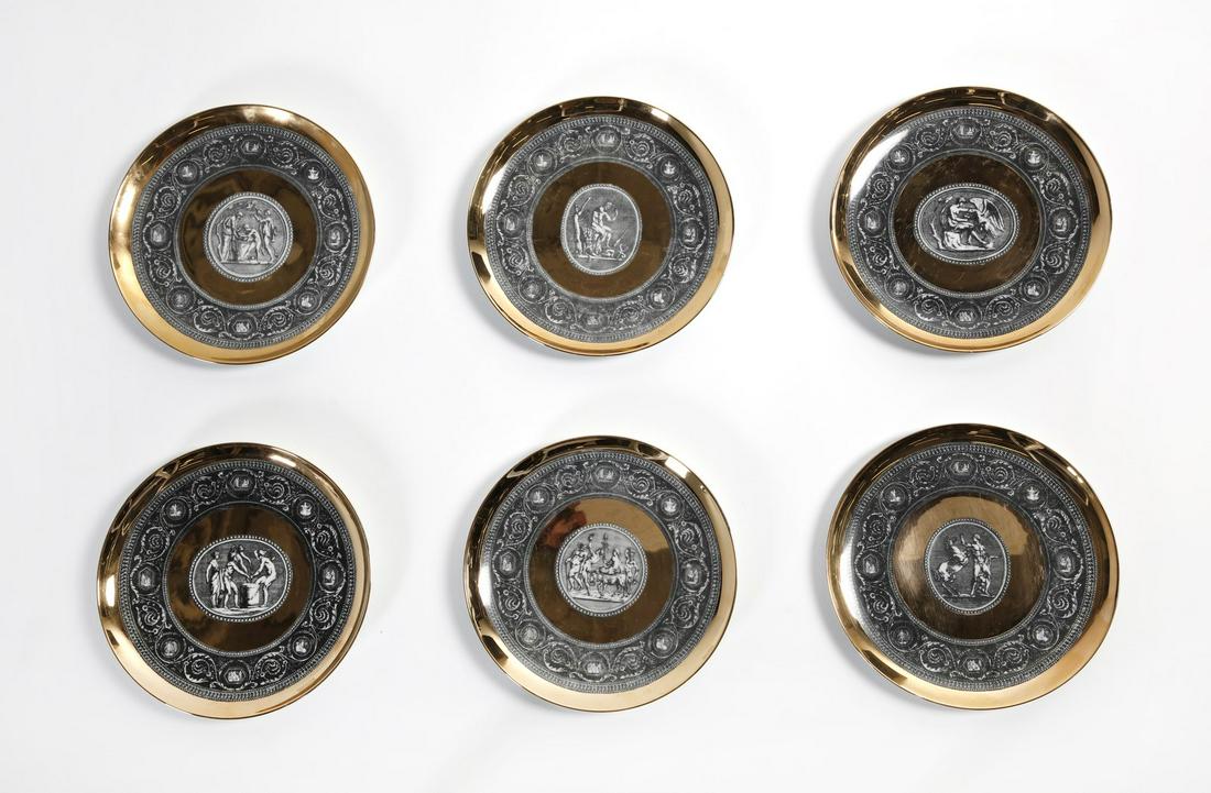 PIERO FORNASETTI Six plates from Cammeo series. (1 of 2)