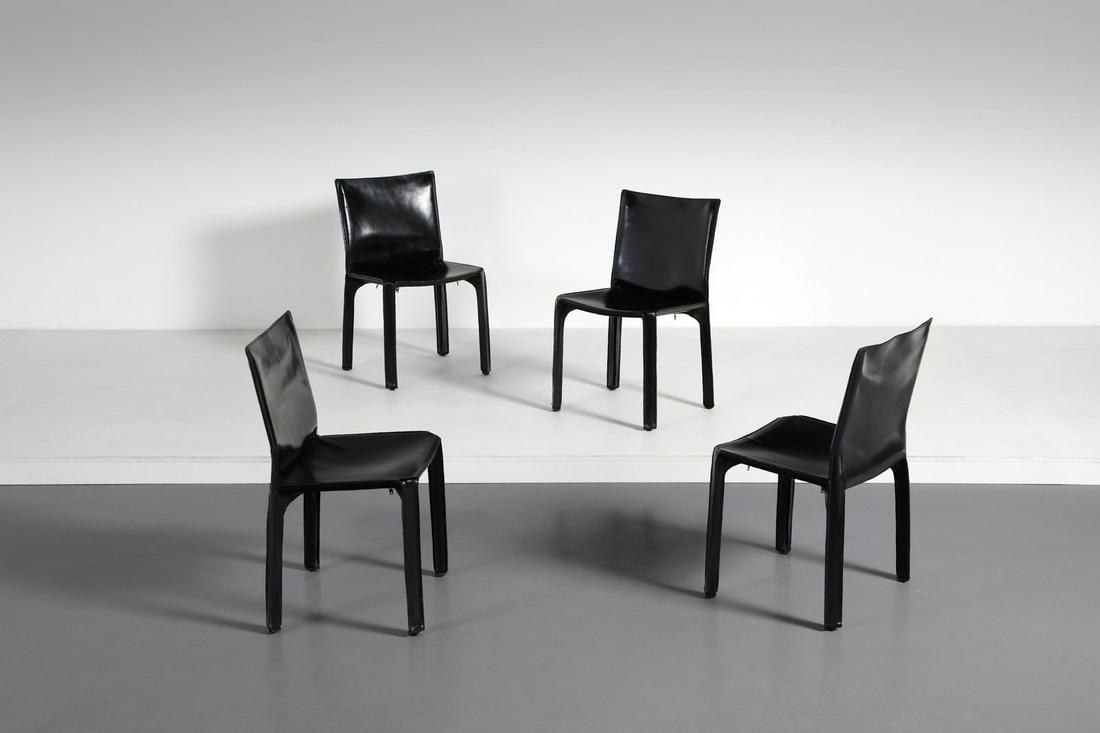 MARIO BELLINI Four 412 CAB chairs, Cassina production. (1 of 2)