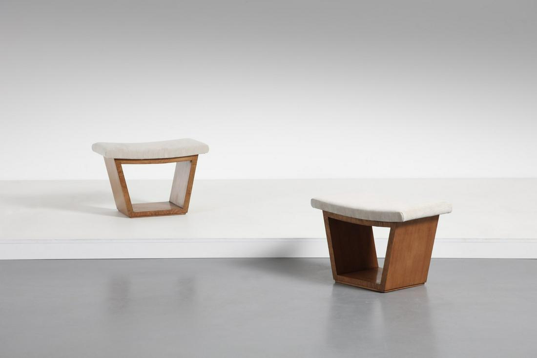 OSVALDO BORSANI attributed. Pair of stools. (1 of 3)