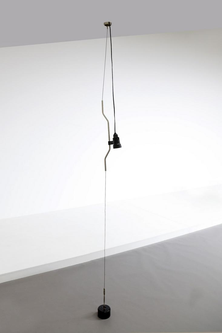 ACHILLE CASTIGLIONI Parentesi standard light, Flos: Parentesi standard light, Flos production. 1971. Painted aluminum and chromed metal. Cm 18,00 x 236,00 x 13,00. Literature: Domus n. 640, June 1983, p. 109