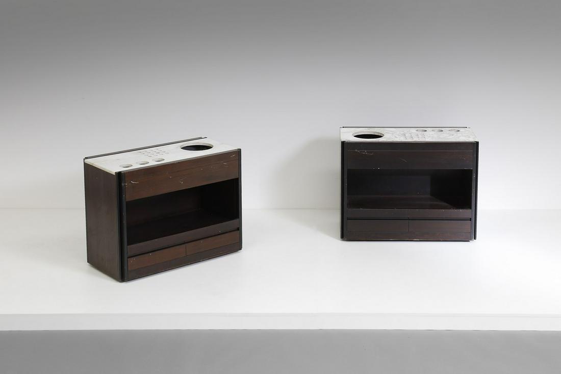 ANGELO MANGIAROTTI Pair of flower-holder sideborad, (1 of 2)