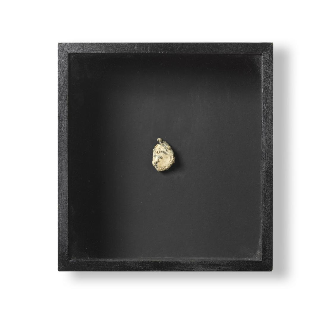 GINO DE DOMINICIS Autoritratto (1962).: Autoritratto (1962). Mixed media on board. Cm 23,50 x 24,00 x 7,00. Signature at the back. Provenance: Pio Monti Gallery, Rome; Private Collection; Farsetti 2018; Private collection, Brescia. Publicat