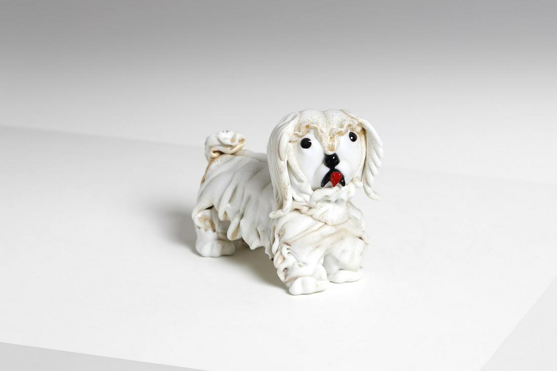 ERCOLE BAROVIER Pekinese dog figure in gold-sprayed (1 of 4)