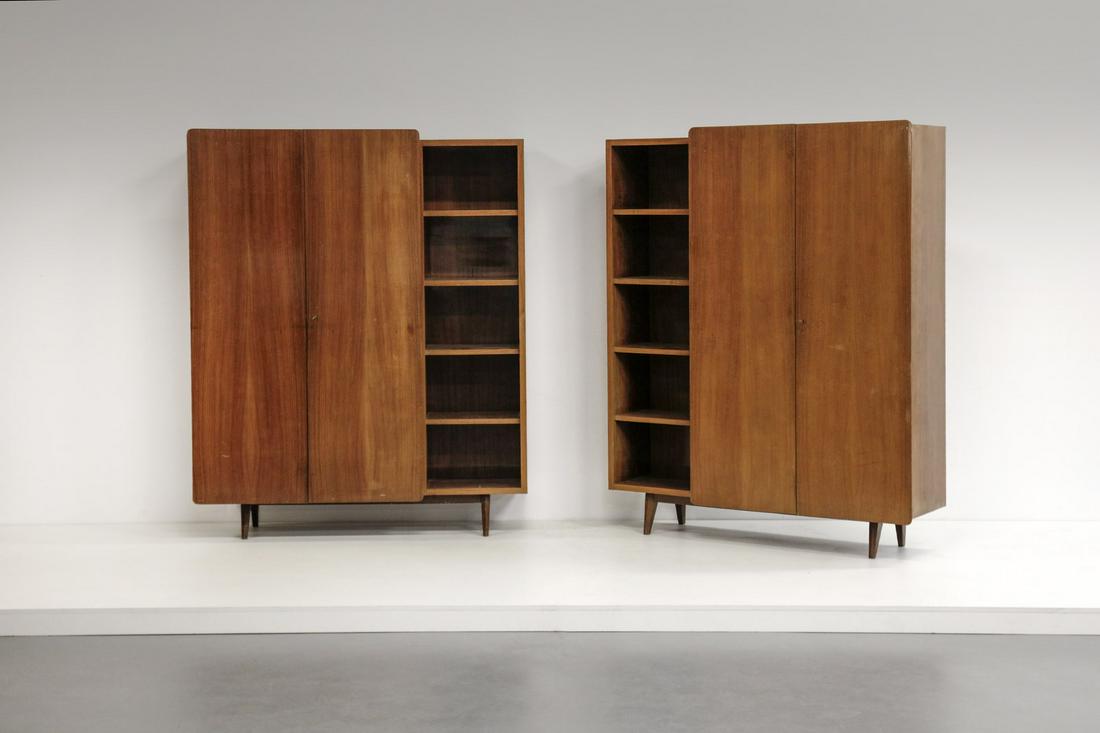 GIO PONTI attributed. Pair of Schirolli wardrobes. (1 of 3)