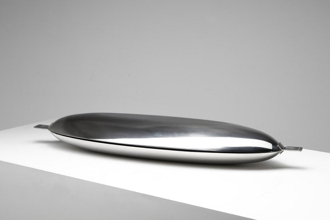 ROBERTO SAMBONET Pesciera.: Pesciera. 1955. Chromed aluminium. Cm 52,00 x 8,00 x 15,50. Compasso d'oro in 1970, Literature: Domus n. 578, January 1978, p. 82