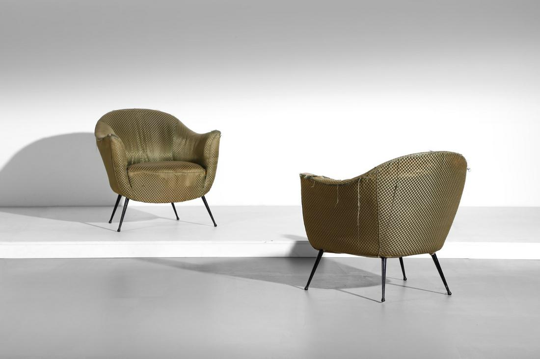 FRATELLI MINOTTI  Pair of armchairs. (1 of 4)
