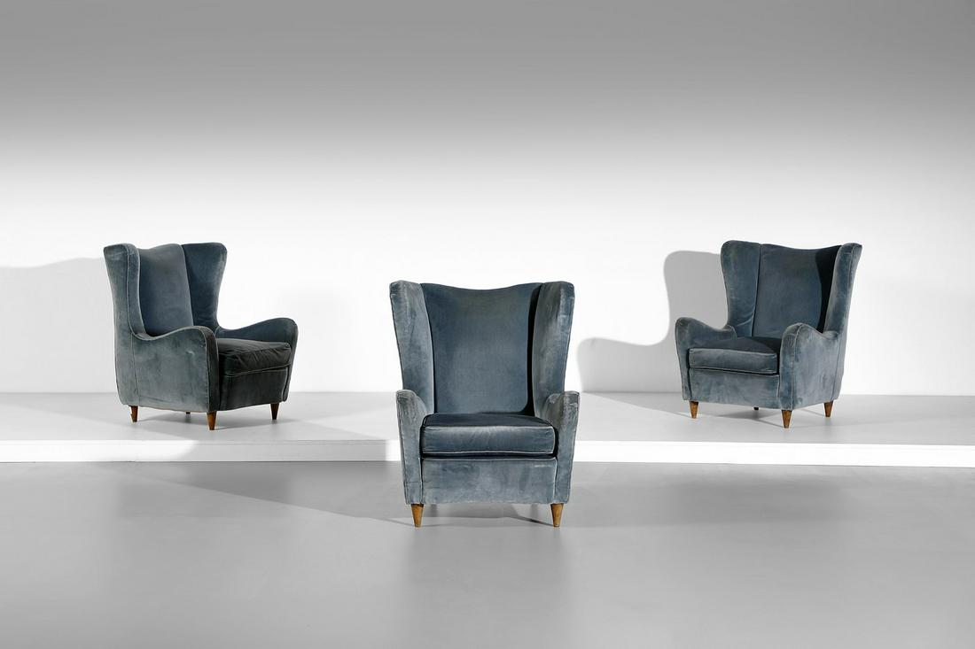 PAOLO BUFFA attributed.Three armchairs. (1 of 3)