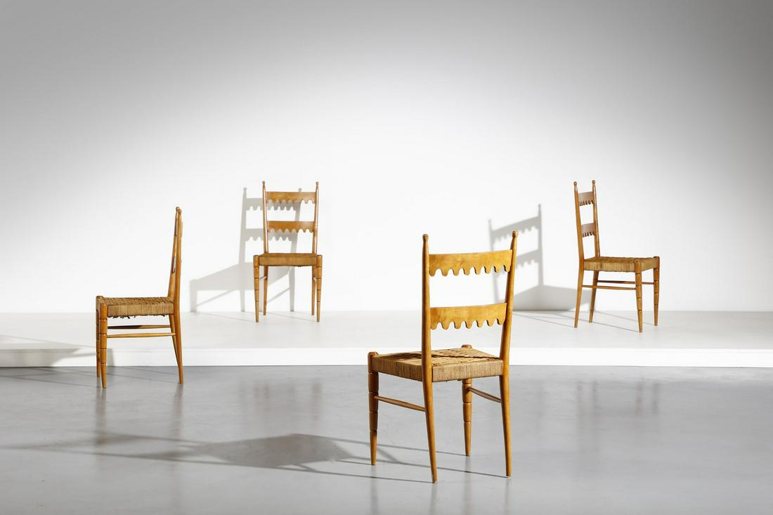 PAOLO BUFFA attributed. Four chairs. (1 of 5)