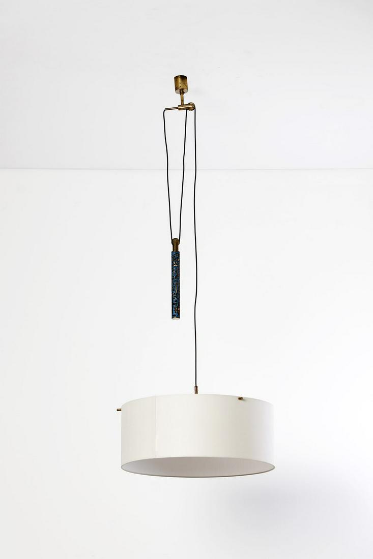 SIVA Poggibonsi Ceiling light.: Ceiling light. Enameled brass. Cm 50,00 x 50,00. 1950s, variable height.
