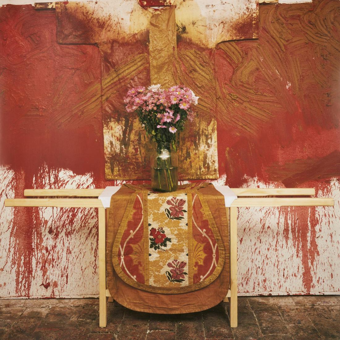 HERMANN NITSCH Untitled.: Untitled. Photolithograph. Cm 67,00 x 67,00. Signature in pen lower right.