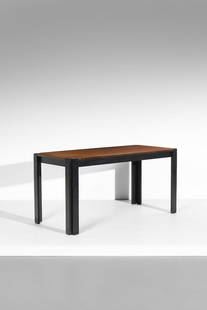 MANFREDO MASSIRONI Table for Nikol.: Table for Nikol. Amazon walnut wood and painted metal.. Cm 149,50 x 75,00 x 69,00. Edition in very few pieces, from Casa Massironi, Padua.The lot is accompanied by the certificate of authenticity Mich