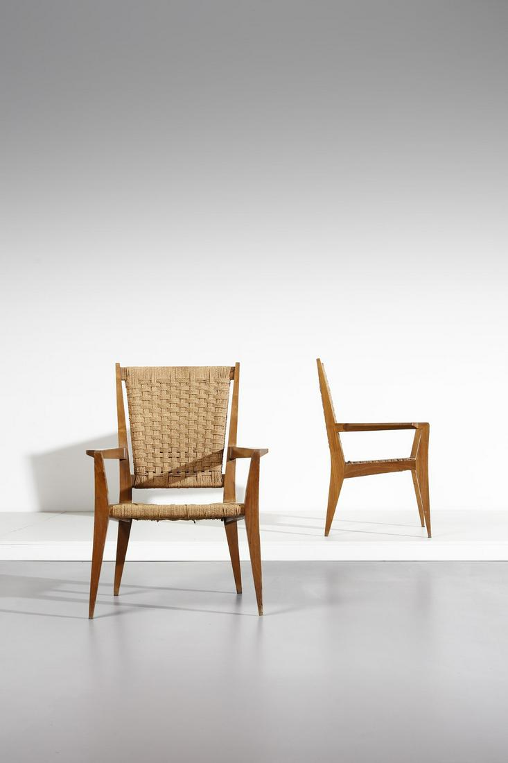 GIO PONTI attributed. Pair of armchairs. (1 of 5)