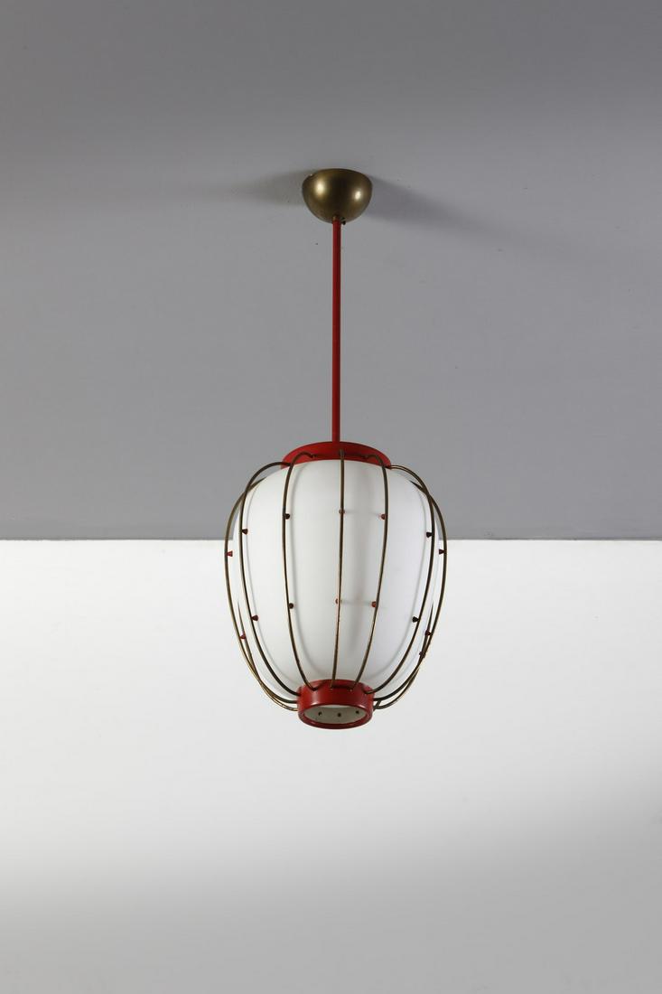ANGELO LELII attributed. Ceiling lamp. (1 of 2)