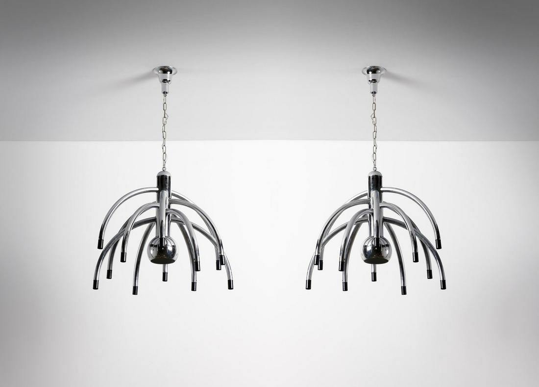 GOFFREDO REGGIANI Pair of ceiling lights. (1 of 3)