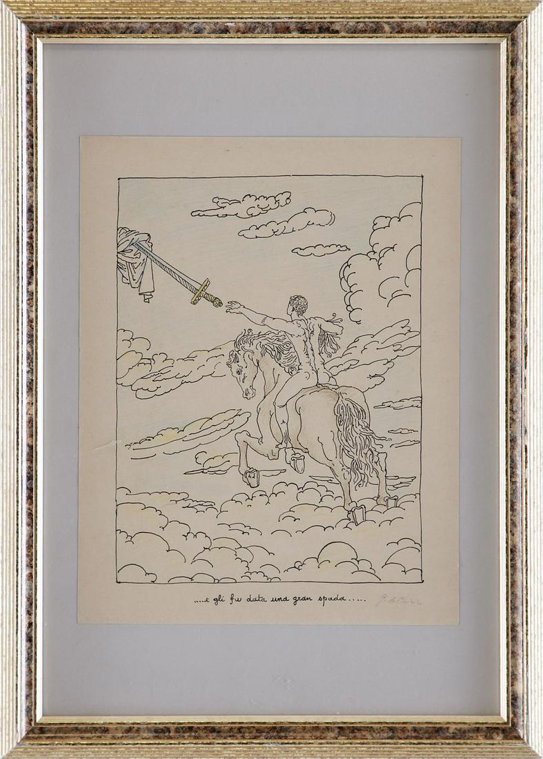 GIORGIO DE CHIRICO Untitled (E gli fu data una grande (1 of 1)