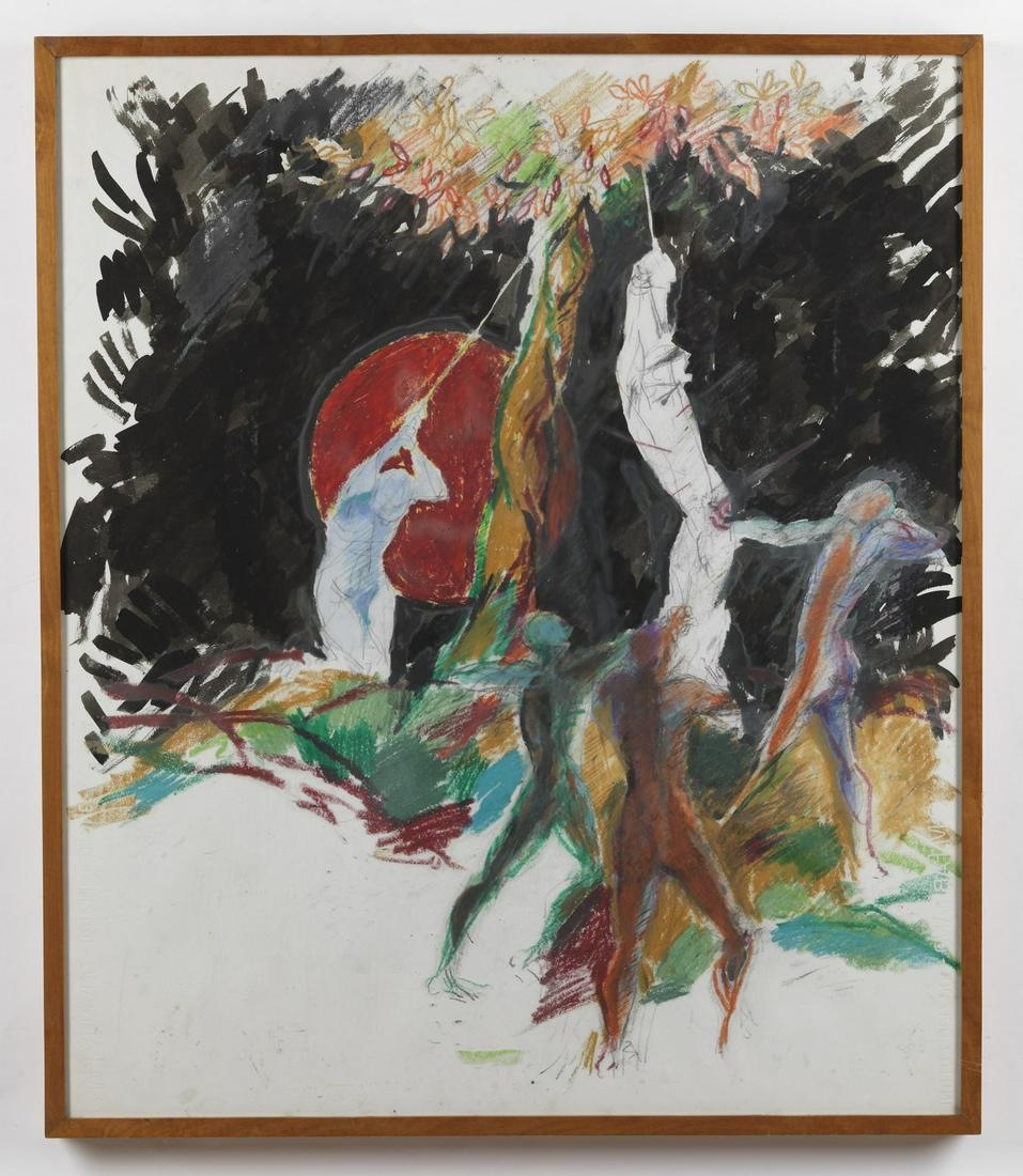 PAOLO SCHEGGI Studi per la stesura registica: Studi per la stesura registica dell'Apocalisse. Mixed media on paper. Cm 70,00 x 80,00. 1970-1971. Paolo Scheggi Archive, Milan, authenticity certificate on photo (wrong size).. Frame present