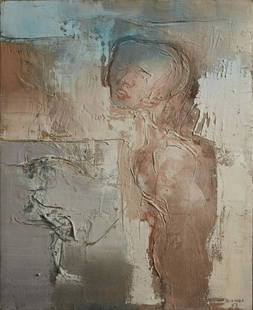 MARIO BIONDA L'immagine nella luce.: L'immagine nella luce. 1967. Oil on canvas . Cm 64,50 x 79,00. Signature and year lower right. At the back title, signature and year. Frame present