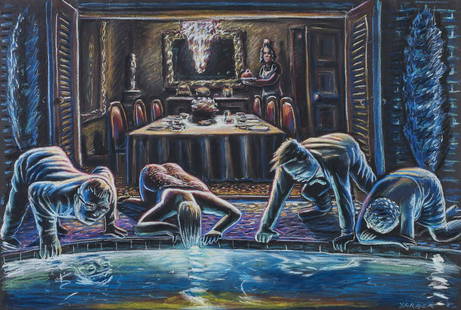 ROBERT YARBER Untitled.: Untitled. 1986. Mixed media on paper. Cm 106,00 x 76,00. Signature and year lower right. At the back Sonnabend, New York and Arte Fiera, Bologna,2000, labels. Frame present