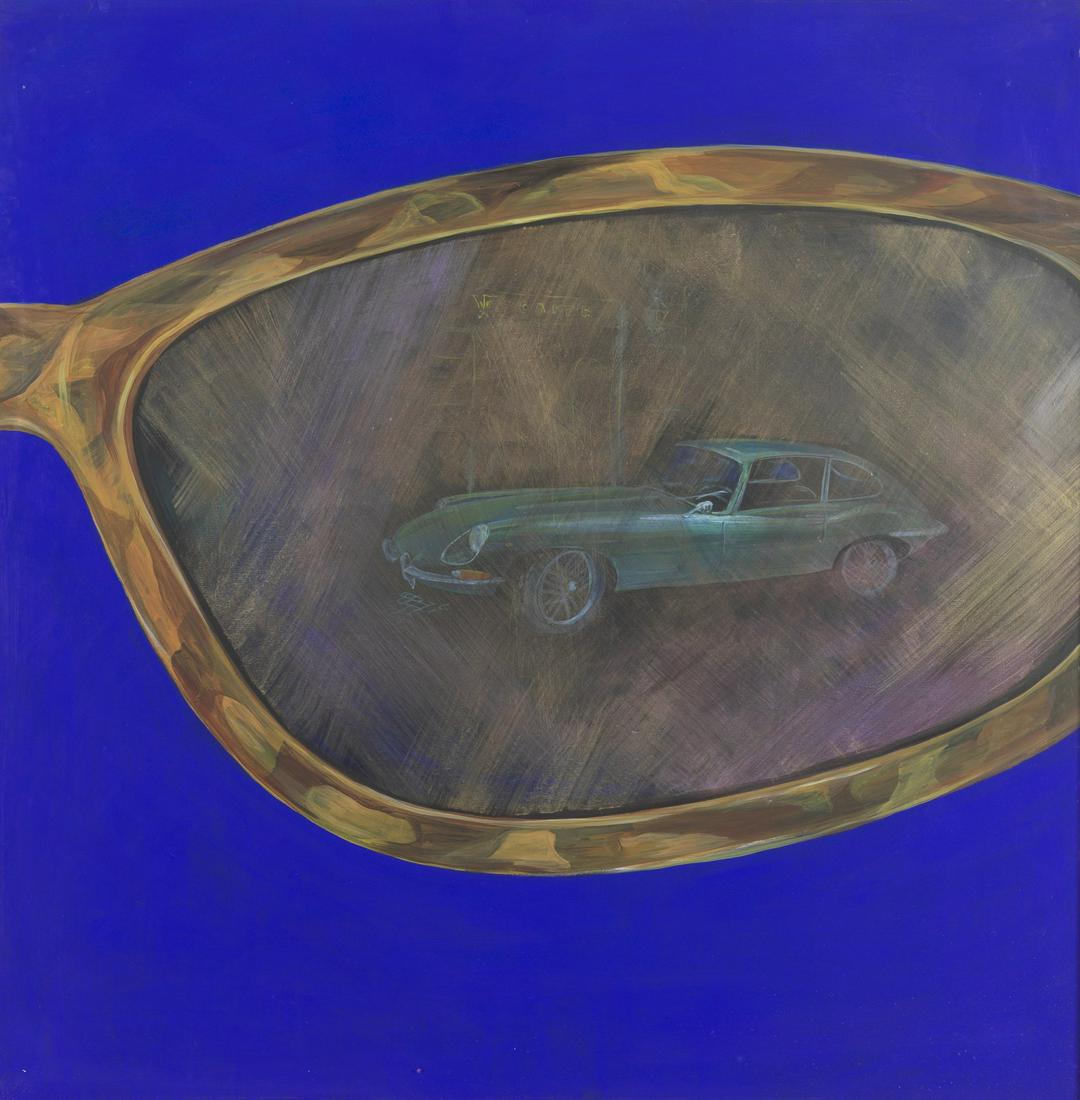 GIULIA LIUSIKOVA La jaguar di Gino De Dominicis.: La jaguar di Gino De Dominicis. Oil on canvas . Cm 100,00 x 100,00. At the back title, signature and year. Artist's authenticity certificate on photo. 3902